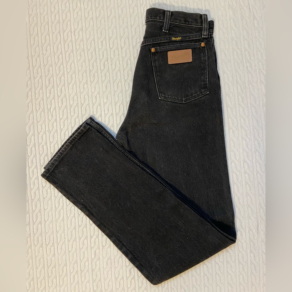 Vintage Wrangler High Waist Cowboy Fit Black RARE GEMS 32X36